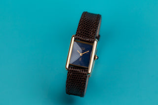 Cartier Tank Vermeil Lapislazuli Laque Mechanisch
