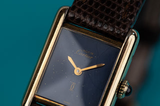 Cartier Tank Vermeil Lapislazuli Laque Mechanisch
