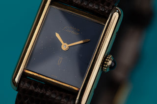 Cartier Tank Vermeil Lapislazuli Laque Mechanisch