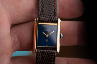 Cartier Tank Vermeil Lapislazuli Laque Mechanisch